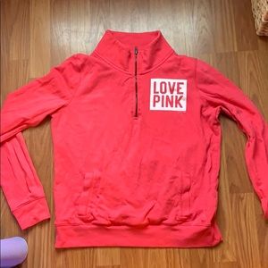 PINK half zip sweat shirt